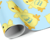 Chick Baby shower Blue Cadeaupapier (Rol Hoek)