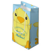 Chick Baby shower Blue Klein Cadeauzakje (Achterkant Gekanteld)
