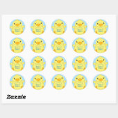 Chick Baby shower Blue Ronde Sticker (Vel)