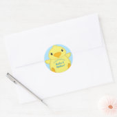 Chick Baby shower Blue Ronde Sticker (Envelop)