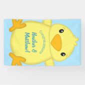 Chick Baby shower Blue Spandoek (Horizontaal)
