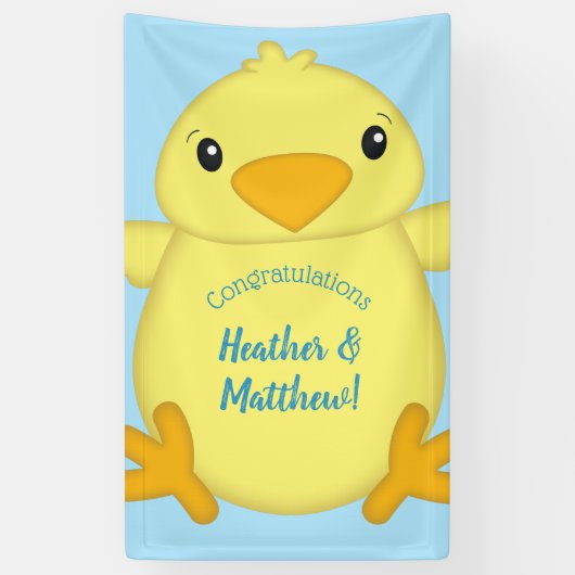Chick Baby shower Blue Spandoek (Verticaal)