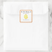 Chick Baby shower Bookplate - voor de bibliotheek Vierkante Sticker (Tas)