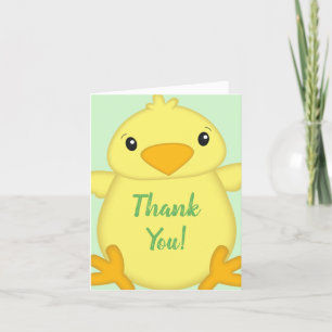 Chick Baby shower Green Bedankkaart