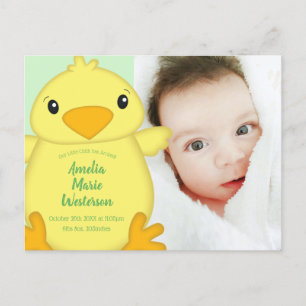 Chick Baby shower Green Briefkaart