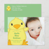 Chick Baby shower Green Briefkaart (Voorkant / Achterkant)