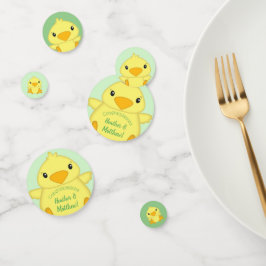 Chick Baby shower Green Confetti