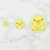 Chick Baby shower Green Confetti (Achterkanten)