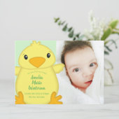 Chick Baby shower Green Kaart (Staand voorkant)