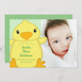 Chick Baby shower Green Kaart (Voorkant / Achterkant)