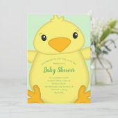 Chick Baby shower Green Kaart (Staand voorkant)