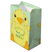 Chick Baby shower Green Medium Cadeauzakje (Achterkant Gekanteld)