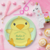 Chick Baby shower Green Papieren Bordje (Feest)