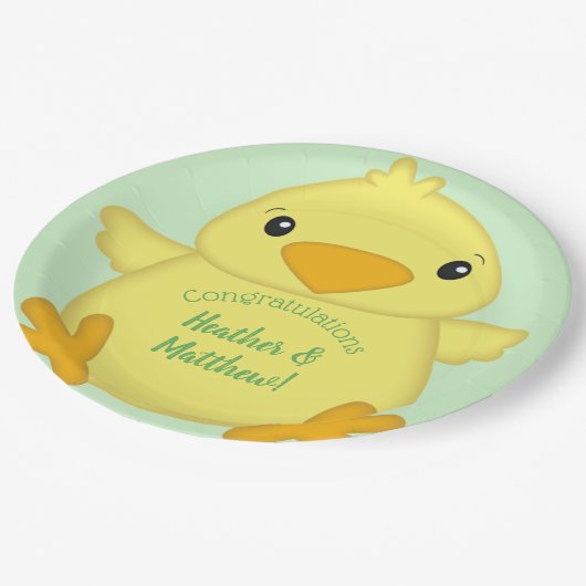 Chick Baby shower Green Papieren Bordje (Gekanteld)