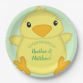 Chick Baby shower Green Papieren Bordje (Voorkant)
