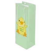 Chick Baby shower Green Wijn Cadeautas (Voorkant Gekanteld)