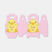Chick Baby shower Roze Bedankdoosjes (Uitgevouwen)