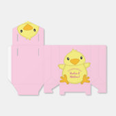 Chick Baby shower Roze Bedankdoosjes (Uitgevouwen)