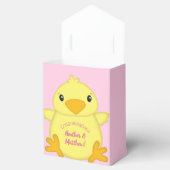 Chick Baby shower Roze Bedankdoosjes (Geopend)