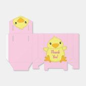 Chick Baby shower Roze Bedankdoosjes (Uitgevouwen)