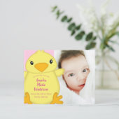 Chick Baby shower Roze Briefkaart (Staand voorkant)