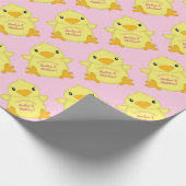 Chick Baby shower Roze Cadeaupapier (Hoek)