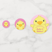 Chick Baby shower Roze Confetti (Voorkanten)