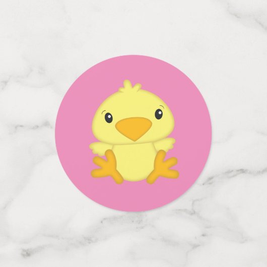 Chick Baby shower Roze Confetti (Kleine voorkant)