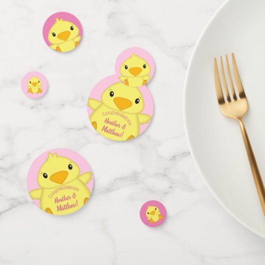 Chick Baby shower Roze Confetti (Groep)
