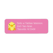 Chick Baby shower Roze Etiket (Voorkant)
