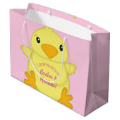 Chick Baby shower Roze Groot Cadeauzakje (Achterkant Gekanteld)