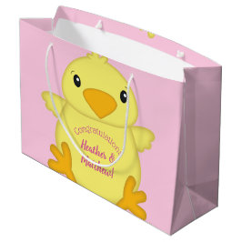 Chick Baby shower Roze Groot Cadeauzakje
