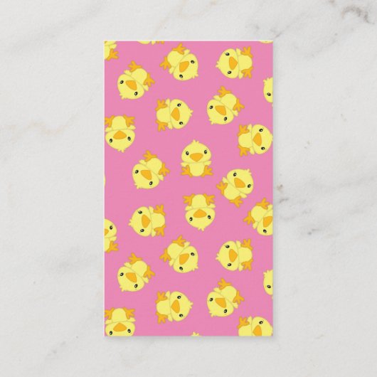 Chick Baby shower Roze Informatiekaartje (Achterkant)