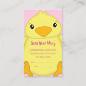 Chick Baby shower Roze Informatiekaartje (Voorkant)