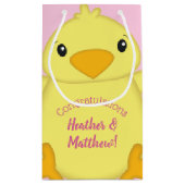 Chick Baby shower Roze Klein Cadeauzakje (Achterkant)