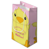 Chick Baby shower Roze Klein Cadeauzakje (Achterkant Gekanteld)