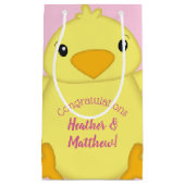 Chick Baby shower Roze Klein Cadeauzakje (Voorkant)