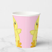 Chick Baby shower Roze Papieren Bekers (Rechts)