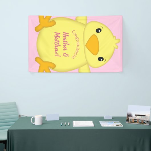 Chick Baby shower Roze Spandoek (Beurs)