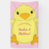 Chick Baby shower Roze Spandoek (Verticaal)