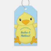 Chick Baby shower Spring Blue Cadeaulabel (Voorkant)