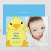 Chick Baby shower Spring Blue Kaart (Voorkant / Achterkant)
