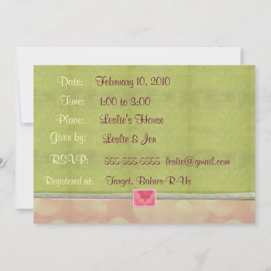 Chick baby shower-uitnodiging kaart (Achterkant)