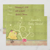 Chick baby shower-uitnodiging kaart (Voorkant / Achterkant)