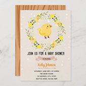 Chick baby shower verjaardaguitnodiging kaart (Voorkant / Achterkant)