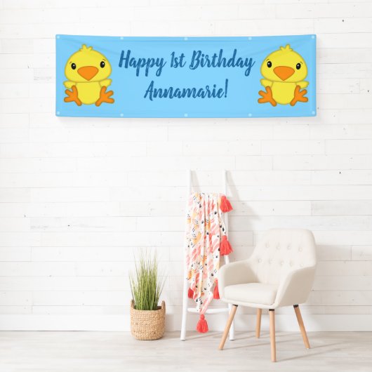 Chick Birthday Party Blue Spandoek (Insitu)