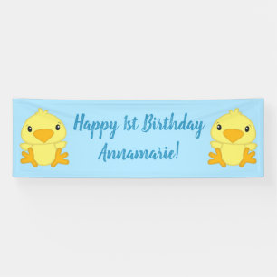Chick Birthday Party Blue Spandoek