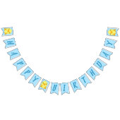 Chick Birthday Party Blue Vlaggetjes (Alle)