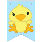 Chick Birthday Party Blue Vlaggetjes (Eerste vlag)