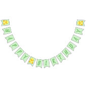 Chick Birthday Party Green Vlaggetjes (Alle)